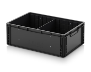 ESD Euro containers with traverse dividers