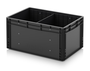 ESD Euro containers with traverse dividers